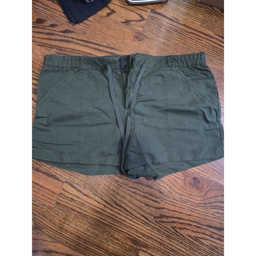 GAP Dark Green Shorts Size 12 Linen Blend